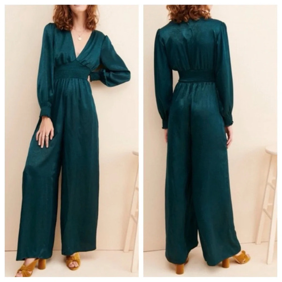 Hutch Pants - Hutch Touch of Satin Jumpsuit/Emerald Green, 33869